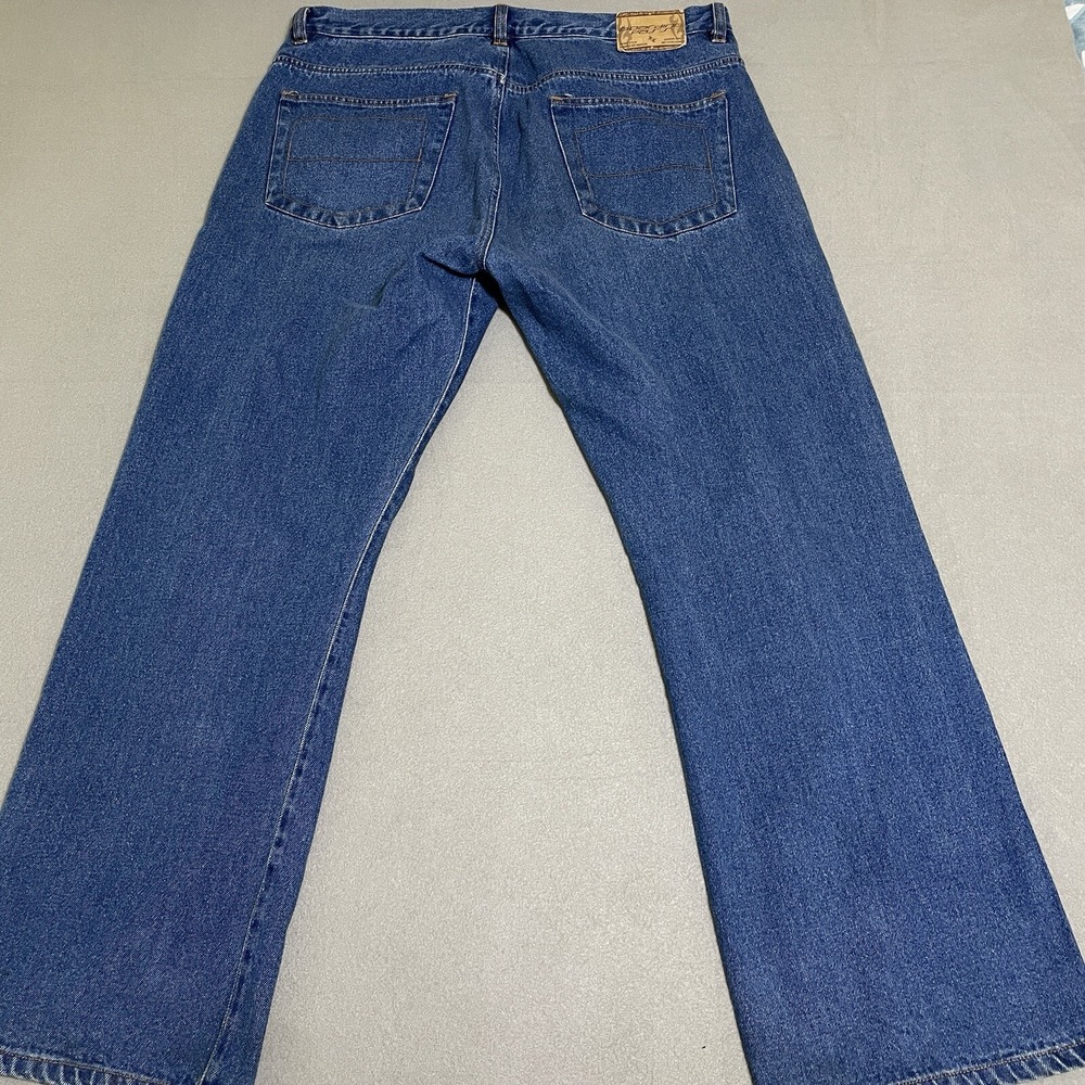 VINTAGE Mens Wide Leg Baggy Jeans 40x30 Blue Denim Skate 90's Y2K WORN-IN Grunge - Picture 3 of 16